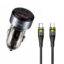 شارژر فندکی 70 وات دو پورت فرست یو مدل F070 به همراه کابل usb-C