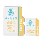 کارت حافظه Micro SD XC کوئین تک مدل Elite Pro A2 V30 کلاس 10 استاندارد UHS-I U3 سرعت 85MBps ظرفیت 64 گیگابایت به همراه آداپتور SD